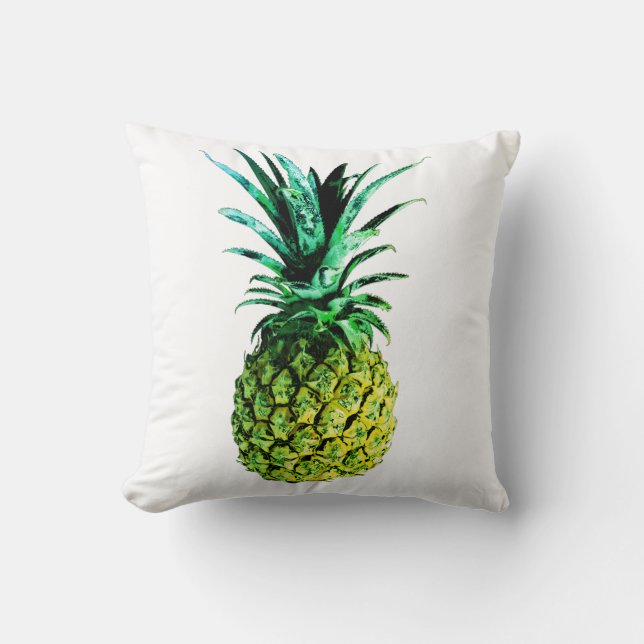 Pale Green Yellow Pineapple Minimalistic Cushion (Front)