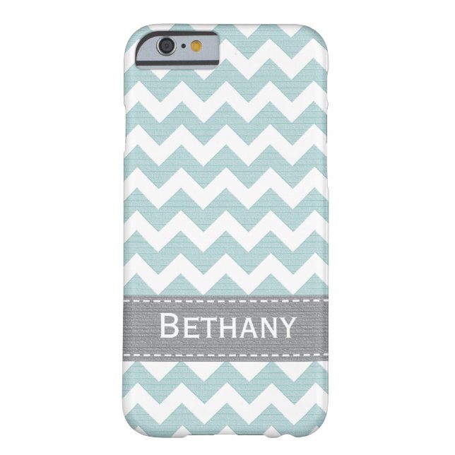 Pale Greenish Blue Chevron Case-Mate iPhone Case (Back)