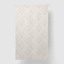 Pale Grey Folk Floral Scallop Pattern