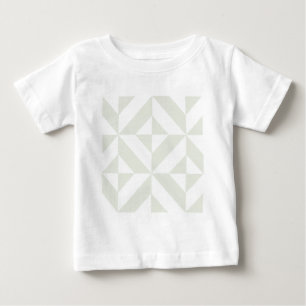 Pale Grey Geometric Deco Cube Pattern Baby T-Shirt