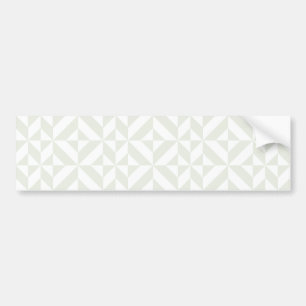 Pale Grey Geometric Deco Cube Pattern Bumper Sticker