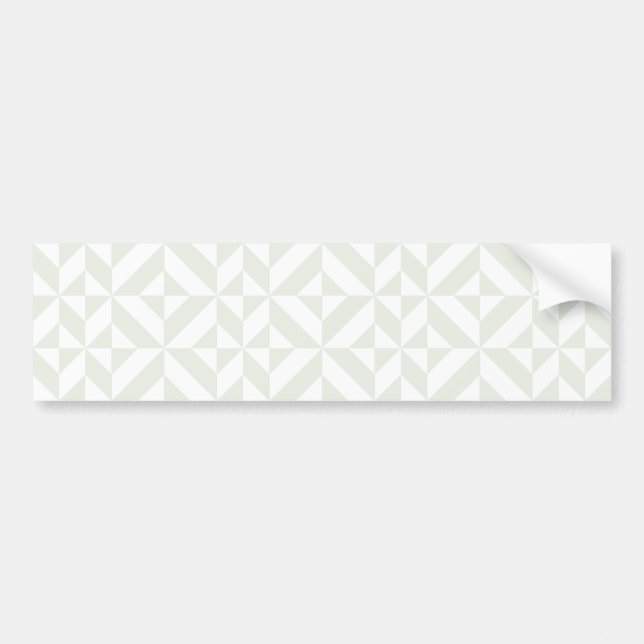 Pale Grey Geometric Deco Cube Pattern Bumper Sticker (Front)