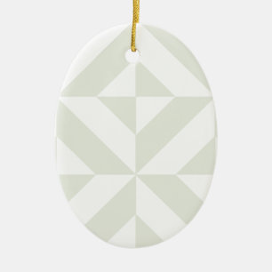 Pale Grey Geometric Deco Cube Pattern Ceramic Tree Decoration