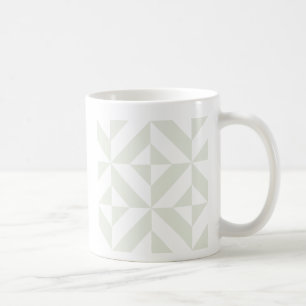 Pale Grey Geometric Deco Cube Pattern Coffee Mug
