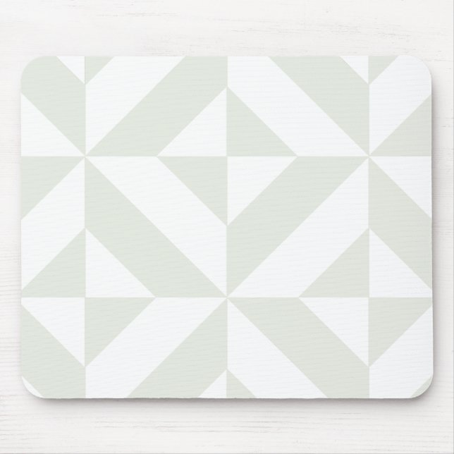 Pale Grey Geometric Deco Cube Pattern Mouse Pad (Front)