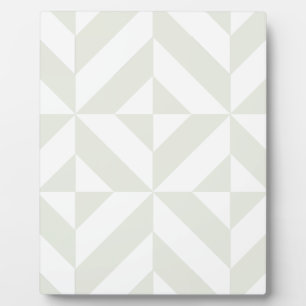 Pale Grey Geometric Deco Cube Pattern Plaque