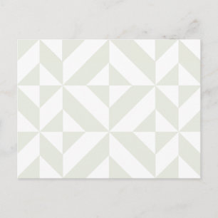 Pale Grey Geometric Deco Cube Pattern Postcard