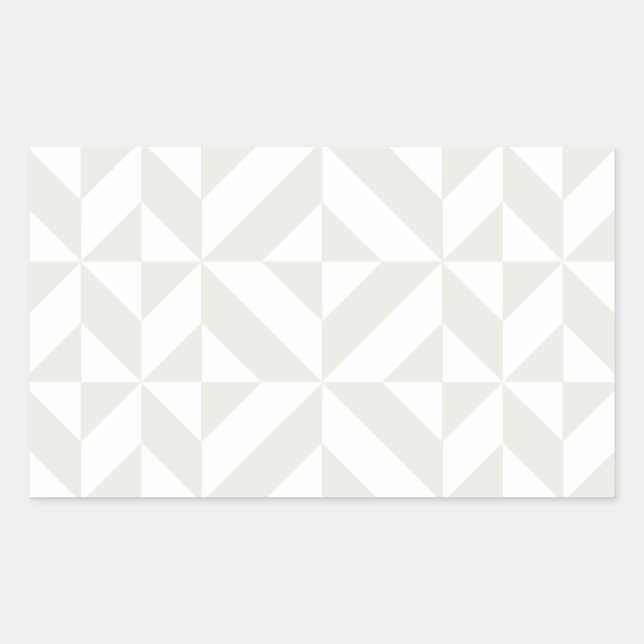 Pale Grey Geometric Deco Cube Pattern Rectangular Sticker (Front)