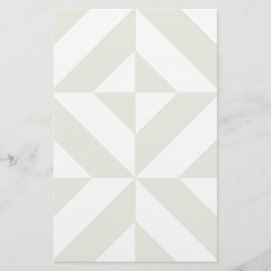 Pale Grey Geometric Deco Cube Pattern Stationery