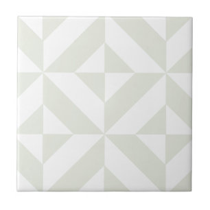 Pale Grey Geometric Deco Cube Pattern Tile