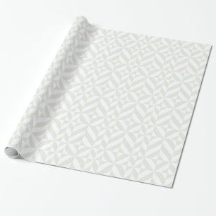 Pale Grey Geometric Deco Cube Pattern Wrapping Paper