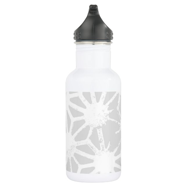 Pale grey geometric pattern 532 ml water bottle (Right)