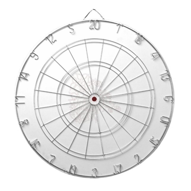 Pale Grey, Milk White, floral design Dartboard (Front)