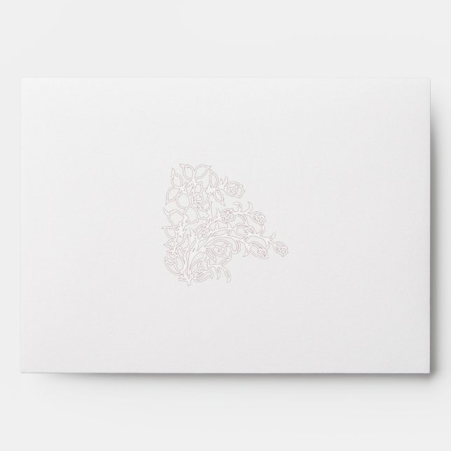 Pale Grey, Milk White, floral design Envelope (Front)