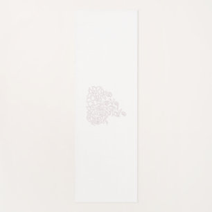 Pale Grey, Milk White, floral design Yoga Mat