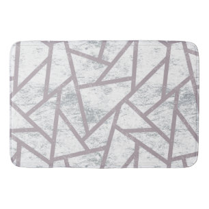 Pale grey mosaic pattern bath mat
