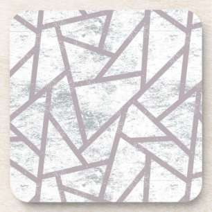 Pale grey mosaic pattern coaster