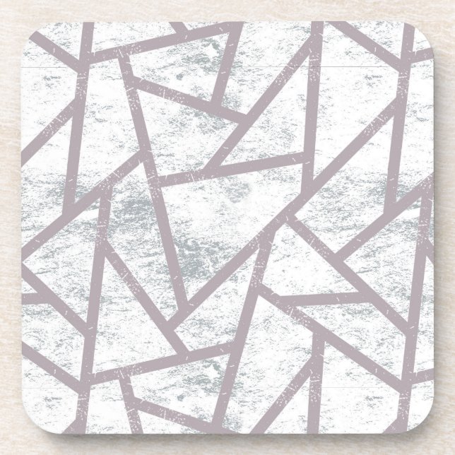 Pale grey mosaic pattern coaster (Front)