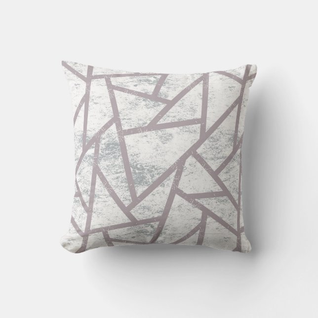 Pale grey mosaic pattern cushion (Front)