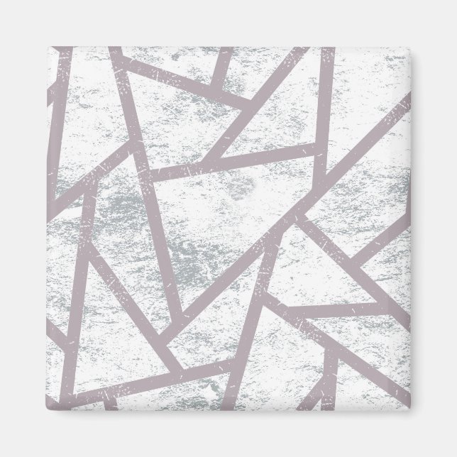 Pale grey mosaic pattern magnet (Front)