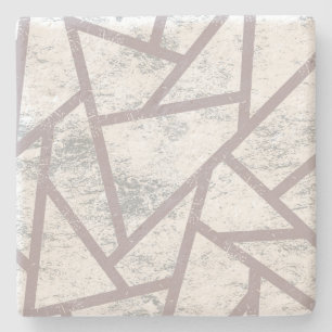 Pale grey mosaic pattern stone coaster