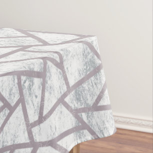 Pale grey mosaic pattern tablecloth
