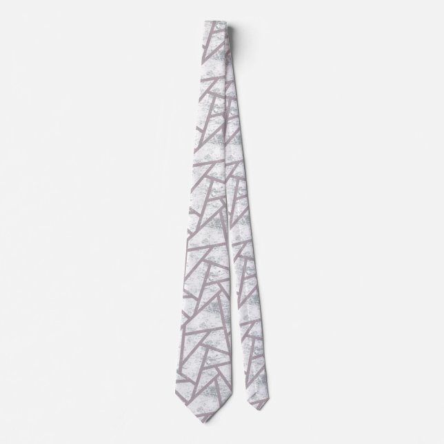 Pale grey mosaic pattern tie (Front)