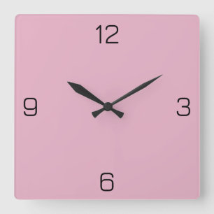 Pale Grey Raspberry E6B0C4 - Option to Add Name Square Wall Clock