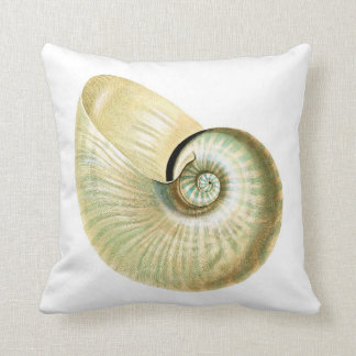Pale Iridescent Nautilus Seashell Throw Pillow