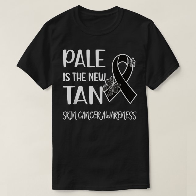 Pale Is The New Tan  Skin Cancer Survivor Melanoma T-Shirt (Design Front)
