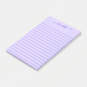 Pale Lavender Cute Bow Signature Name Post-it Notes