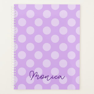 Pale Lavender Polka Dot Planner