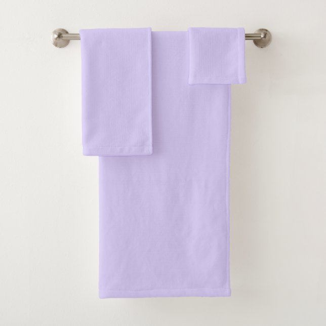 Pale Lavender Solid Colour Bath Towel Set (Insitu)