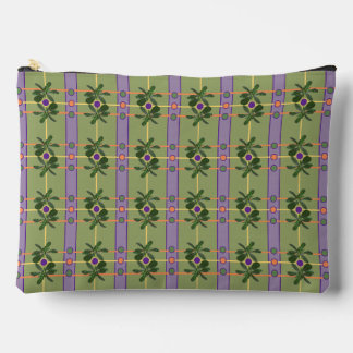Pale Lavender Stripes with Greens Accessory Pouch 