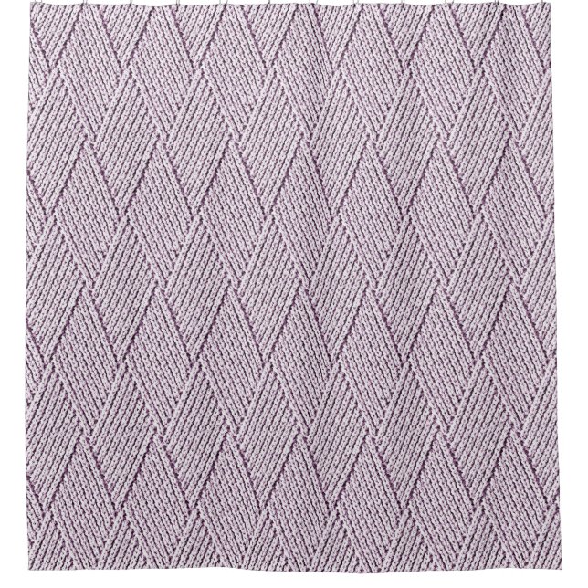 Pale Lilac Faux Diamond Knit Pattern Small Shower Curtain (Front)