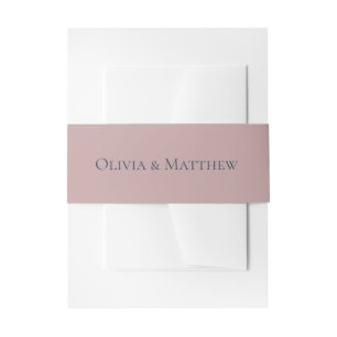 Pale Mauve Wedding Invitation Belly Band