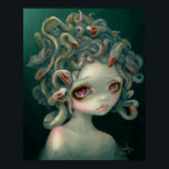 Pale Medusa ART PRINT pop surrealism big eye art<br><div class="desc">From my "Myths and Mermaids" solo show at Pop Gallery at Dowtown here is "Pale Medusa." My goal in this painting was to show something slightly awful and creepy as being beautiful. I kept this piece mostly monochromatic, as if they were albino snakes - with a touch of gold and...</div>