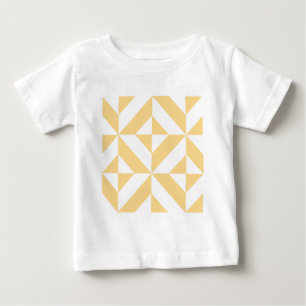 Pale Melon Geometric Deco Cube Pattern Baby T-Shirt