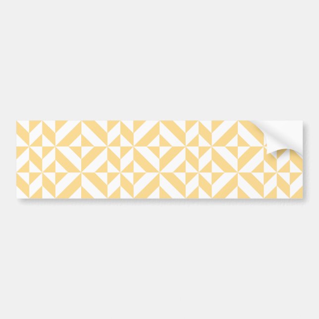 Pale Melon Geometric Deco Cube Pattern Bumper Sticker (Front)