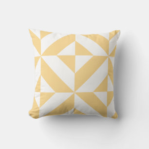 Pale Melon Geometric Deco Cube Pattern Cushion