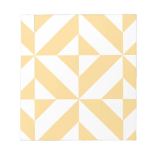 Pale Melon Geometric Deco Cube Pattern Notepad