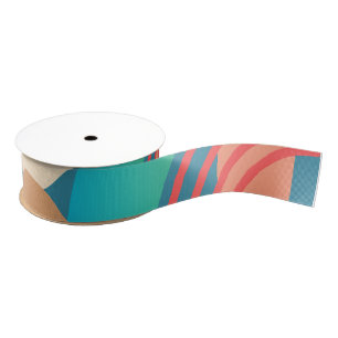 Pale Minimalist Abstract Geometric Shapes  Grosgrain Ribbon