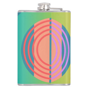 Pale Minimalist Abstract Geometric Shapes Hip Flask