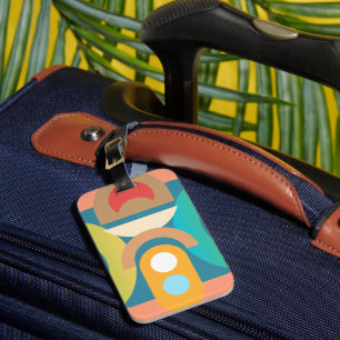 Pale Minimalist Abstract Geometric Shapes  Luggage Tag