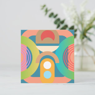 Pale Minimalist Abstract Geometric Shapes Thank You Card