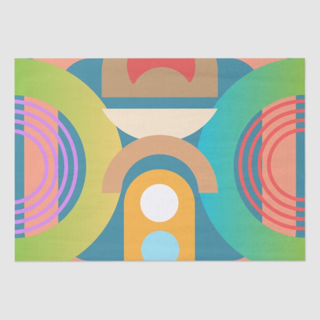 Pale Minimalist Abstract Geometric Shapes  Tissue Paper (Front)