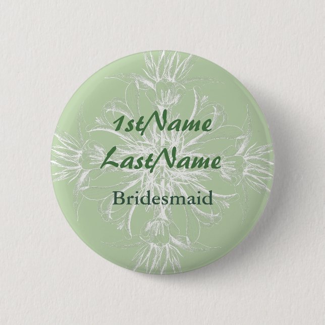 Pale Mint and White Floral ID Badge (Front)