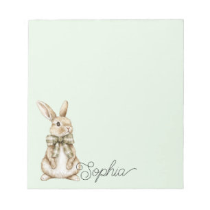 Pale Mint Bunny Rabbit   Notepad