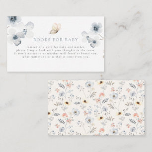 Pale Modern Simple Floral Books for Baby Enclosure Card