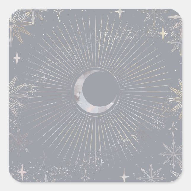 Pale Moon Burst  Square Sticker (Front)
